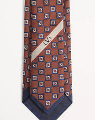 Valentie Jacquard Silk Tie With Geometric Pattern