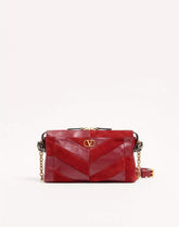 Valentino Garavani Panthea Small Shoulder Bag In Suede And Nappa With Chevron Pattern