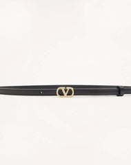 VLogo Signature Belt In Shiny Calfskin With Crystals 10 Mm