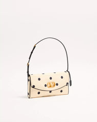 Valentino Garavani Devain Small Shoulder Bag In Moiré Plus De Pois Fabric