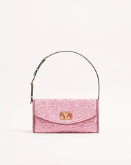 Valentino Garavani Devain Small Shoulder Bag In Cloqué Jacquard Fabric.