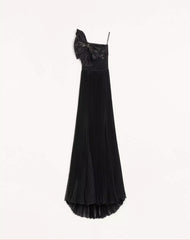 Long Dress In Embroidered Light Georgette