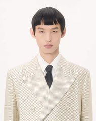 Valentino Double-Breasted Silk Jacket With Plusdepois Jacquard Pattern And Pressed Crease