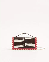 Rockstud Wallet With Chain In Pony-Effect Calfskin