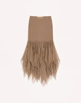 Asymmetrical Chiffon Midi Skirt