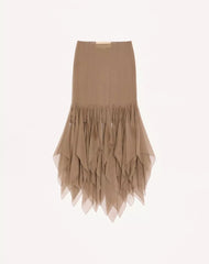 Asymmetrical Chiffon Midi Skirt