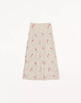 Plusdepois Bubble Print Crepe de Chine Long Skirt