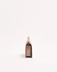 Rockstud Laminated Grainy Calfskin Wallet With Chain