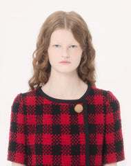 Short Dress In Damier Tweed