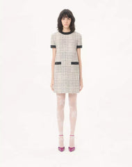 Short Dress In Square Tweed