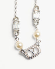 Ovalette Necklace In Metal, Pearls And Swarovski® Crystals