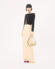Valentino Garavani Devain Small Shoulder Bag In Moiré Plus De Pois Fabric