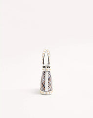 Valentino Garavani Rockstud Mini Shopping Bag In Woven Fabric.