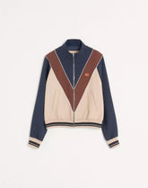 Nylon Sweatshirt With Zip And VLogo Patch
