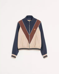 Nylon Sweatshirt With Zip And VLogo Patch