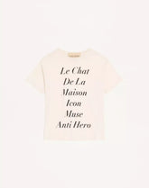 Valentino Cotton T-Shirt With Le Chat De La Maison Icon Muse Anti Hero Print
