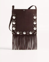 Valentino Garavani Nellcôte Suede Shoulder Bag With Fringes