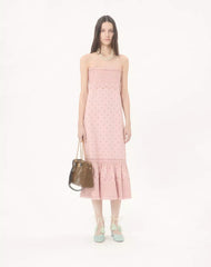 Midi Dress In Sangallo With Fleur A Jours Margheritine