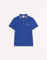 Cotton Piqué Polo Shirt With VLogo Patch