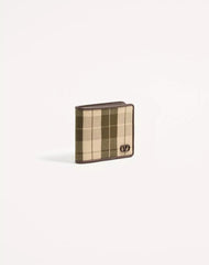 VLogo Signature Wallet In Checked Fabric