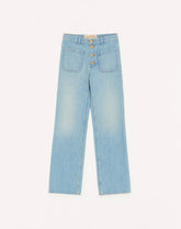 Valentino Denim Trousers With Gold Buttons