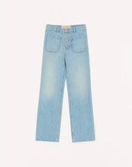 Valentino Denim Trousers With Gold Buttons