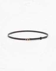 VLogo Signature Belt In Shiny Calfskin With Crystals 10 Mm