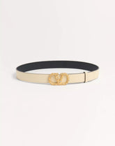 VLogo Signature Belt In Shiny Calfskin With Crystals 30 Mm