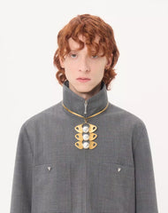 Valentino Shirt Jacket In Mouliné Wool