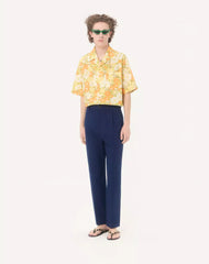 Valentino Cotton Bowling Shirt With Papier Floral Print