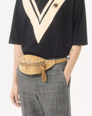 Valentino Cotton Polo With Inlaid V And Embroidered Panther Patch