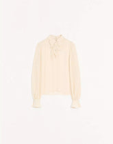 Embroidered Crepe De Chine Top