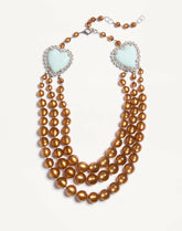 Coeur Hyperbole Necklace In Metal, Resin And Crystals
