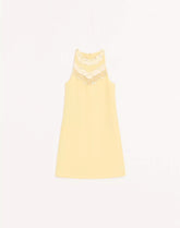 Embroidered Crepe Couture Short Dress