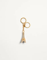 Chez Valentino Bag Charm With Key Ring In Metal, Enamel, And Crystals