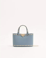 Rockstud Mini Shopping Bag In Grainy Calfskin