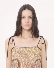 Short Shappe Silk Dress With Voyage Imaginaire Paisley
