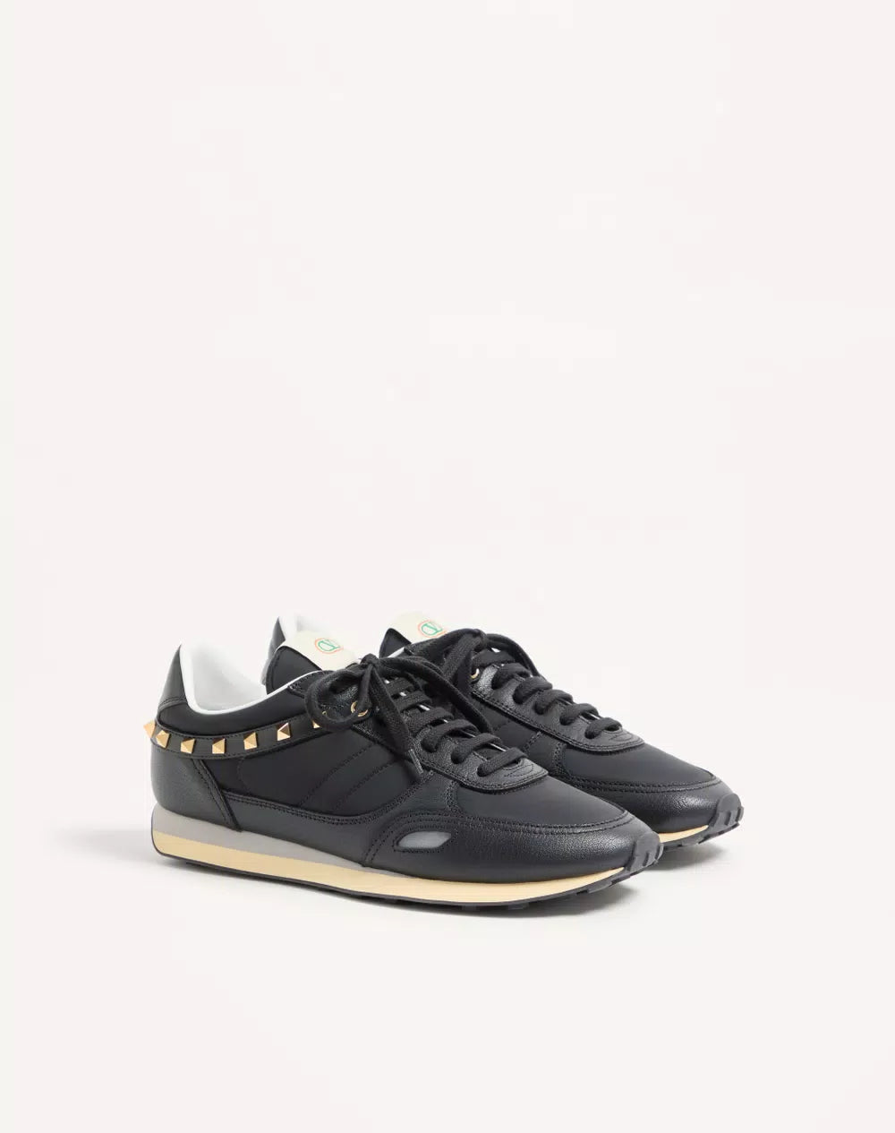 Stud Up Sneaker In Leather And Nylon