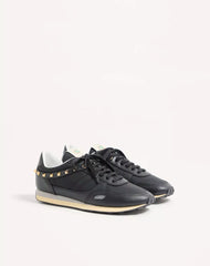 Stud Up Sneaker In Leather And Nylon
