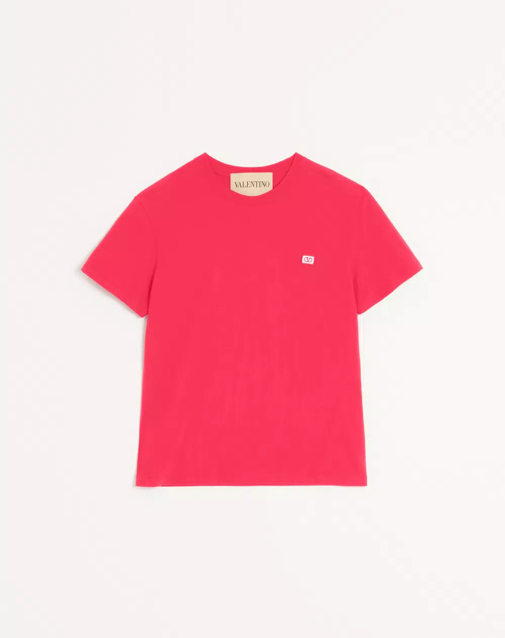 Cotton T-Shirt With VLogo Patch