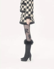 Damier Tweed Short Skirt