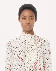 Plus De Pois Crepe De Chine Bubble Shirt