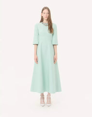 Crepe Couture Embroidered Midi Dress