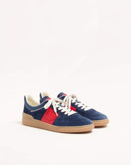 Upvillage Low Top Trainer In Split Leather And Calfskin Nappa Leather