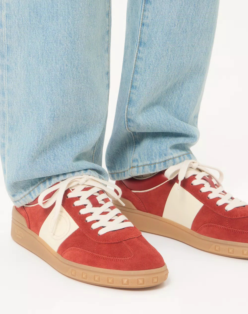 Upvillage Low Top Trainer In Split Leather And Calfskin Nappa Leather