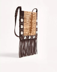 Valentino Garavani NellcÃ´te Shoulder Bag In Animalier Pony-Effect Calfskin With Fringes