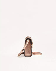 Valentino Garavani Rockstud Small Crossbody Bag In Laminated Grainy Calfskin Leather