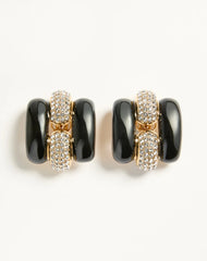Pas Plus Metal, Enamel And SwarovskiÂ® Crystal Earrings