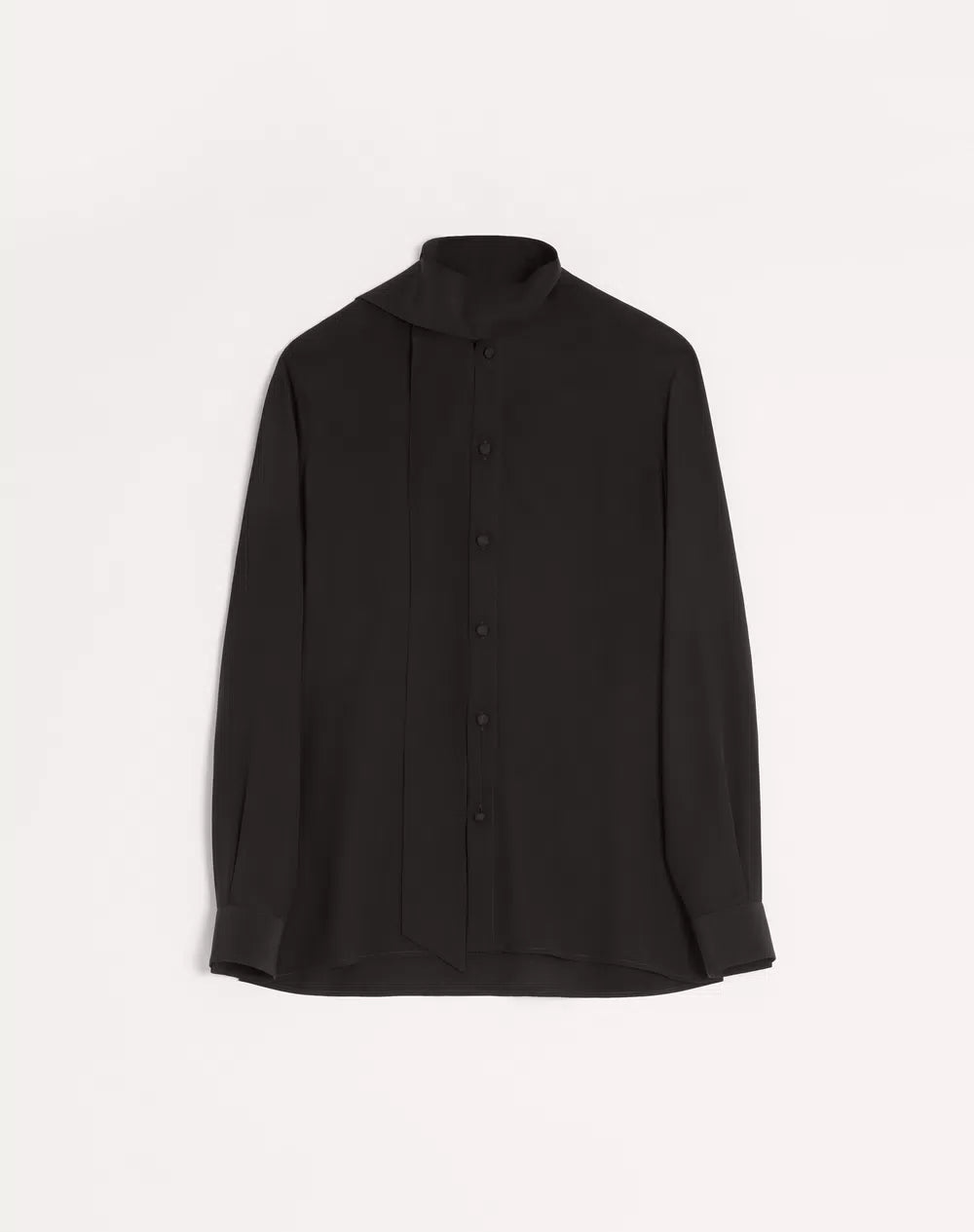 Valentino Crepe De Chine Silk Shirt With Scarf Collar