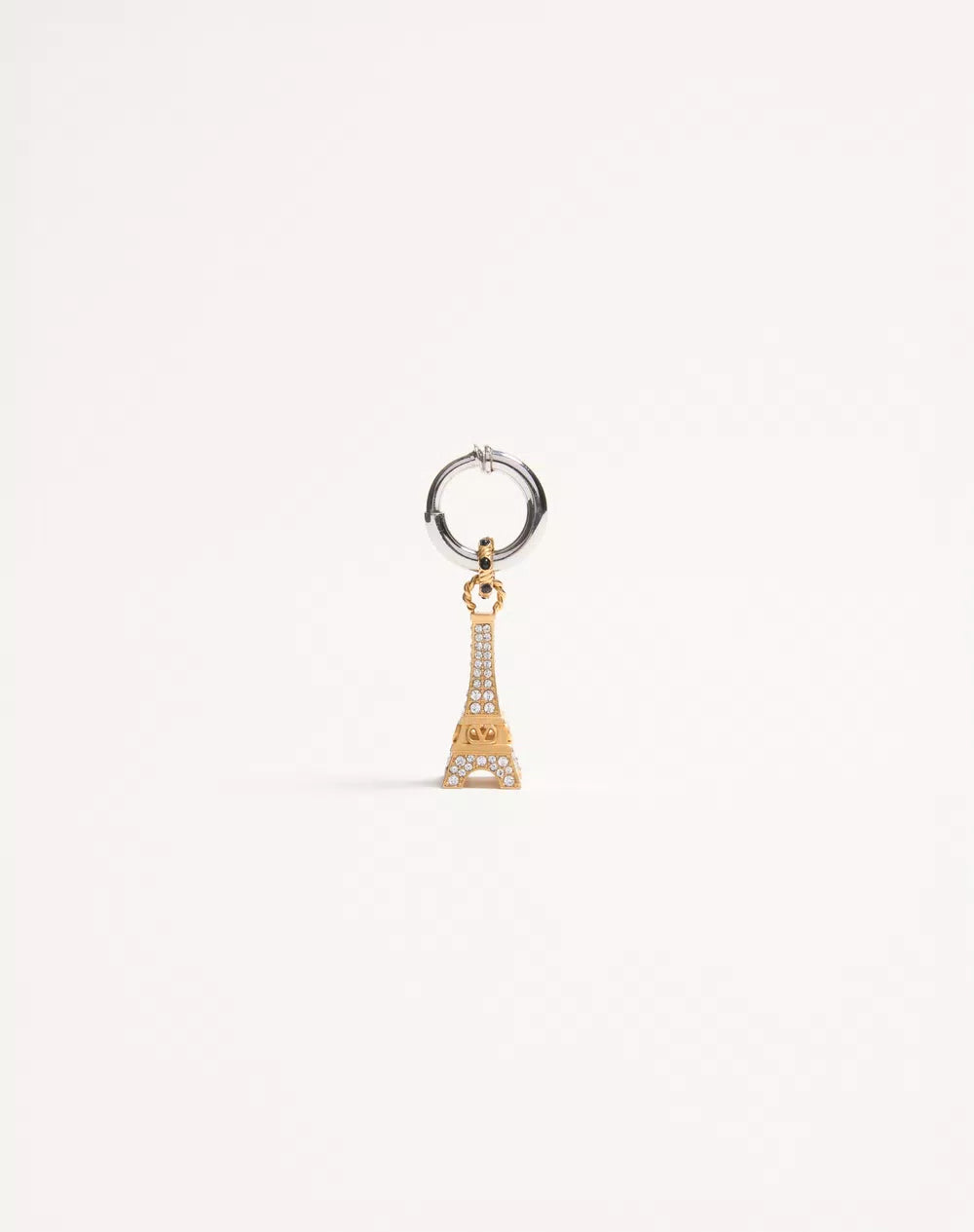 Chez Valentino Single Earring In Metal And SwarovskiÂ® Rhinestones